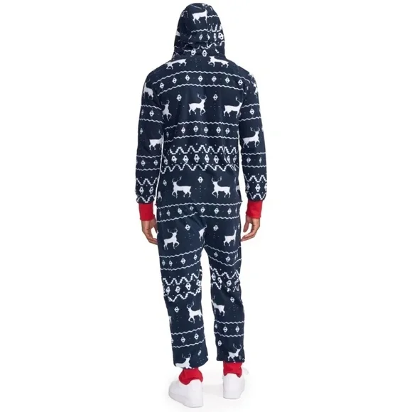 NWT Tipsy Elves Blue Fair Isle Jumpsuit - Picture 2 of 9